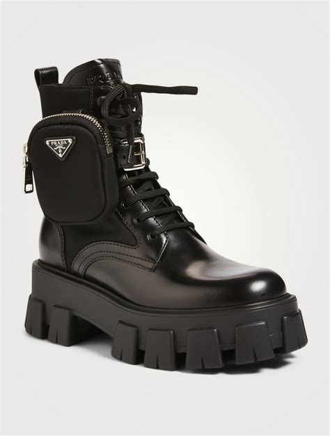 prada pouch combat boots